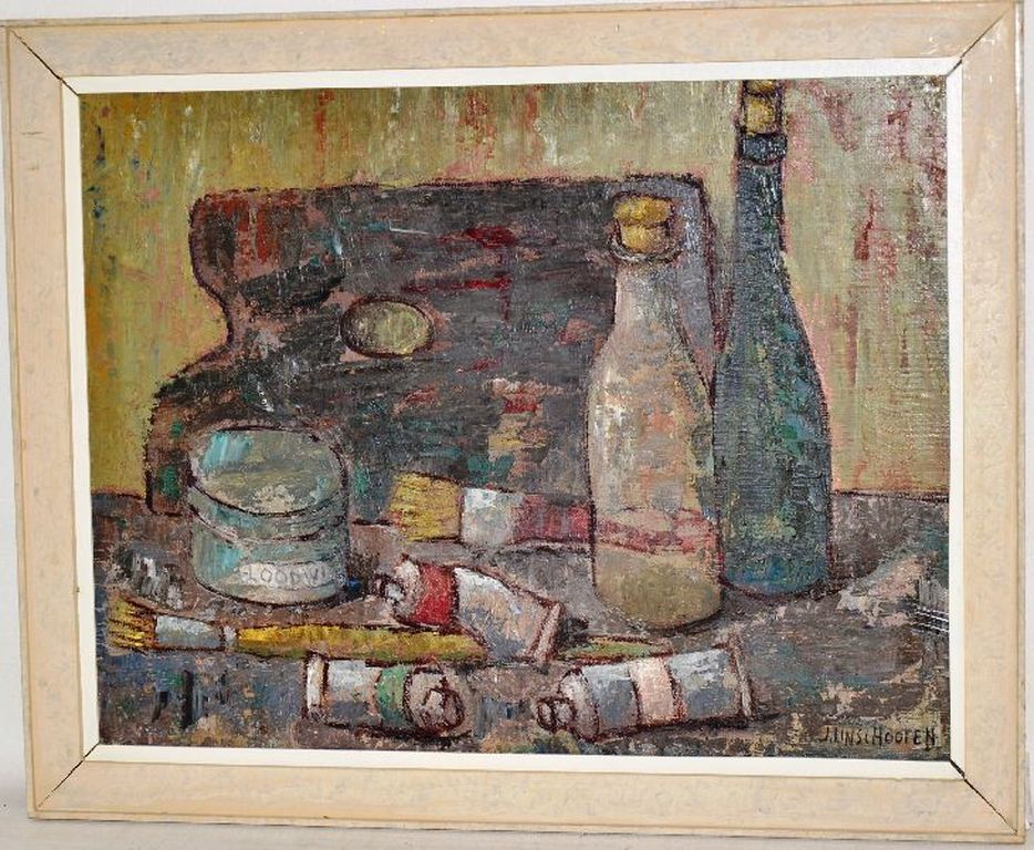 Jan Linschooten: Origineel werk, 'Stilleven met palet' verkocht voor € 70!