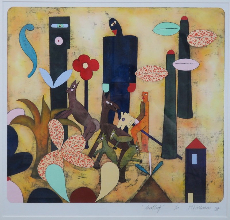 Hollie Witteveen: Handgekleurde Ets, Lusthof - Ingelijst kopen? Bied vanaf 50!