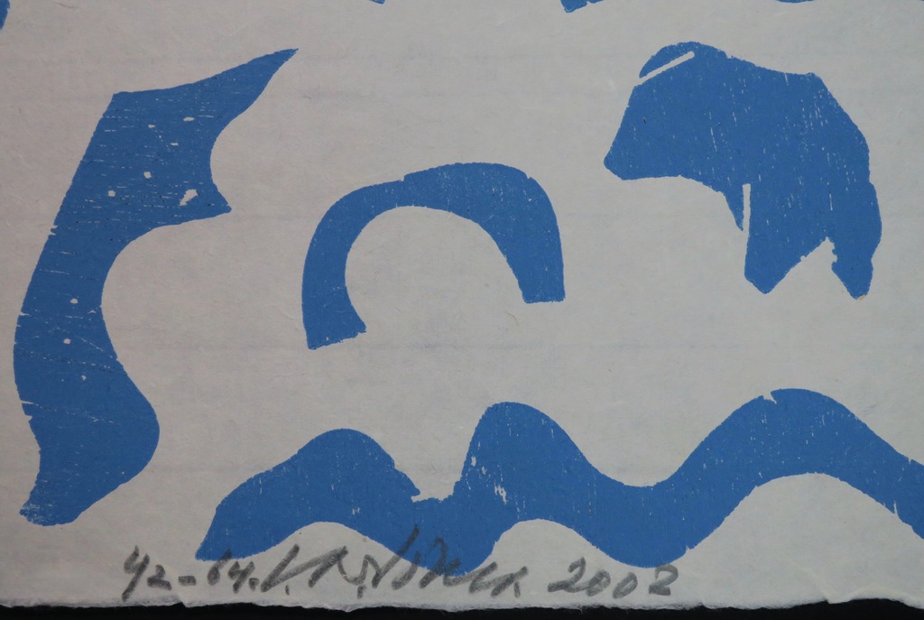 Carel Visser: Houtsnede, Zonder titel (blauw) kopen? Bied vanaf 80!