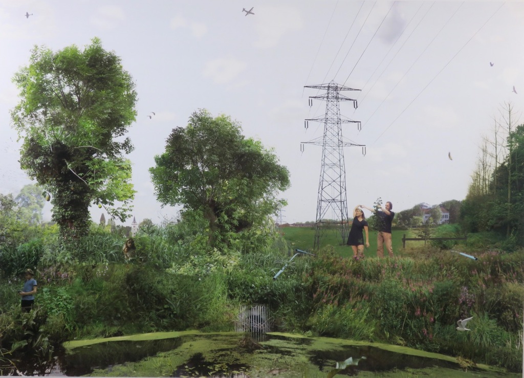 Onbekend gesigneerd: Foto, De stad en de boomgaard - Ingelijst (Groot!) kopen? Bied vanaf 1!