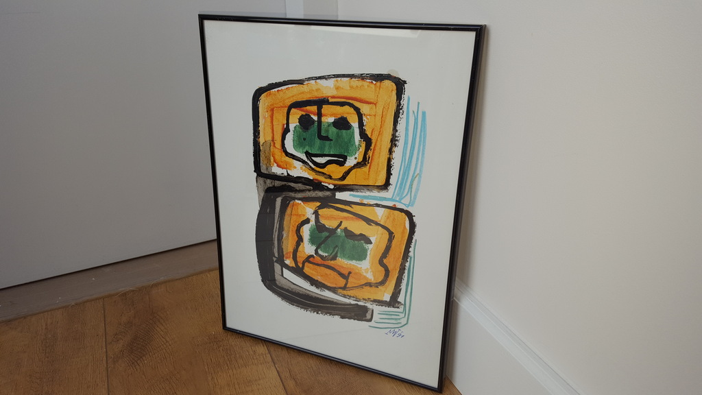 Martin van Wordrager - Pendant - Acryl op papier, gesign. en '91  kopen? Bied vanaf 225!