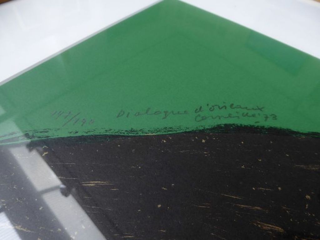 Corneille - Dialoque d'oiseaux Grote gesigneerde ingelijste lithografie kopen? Bied vanaf 99!