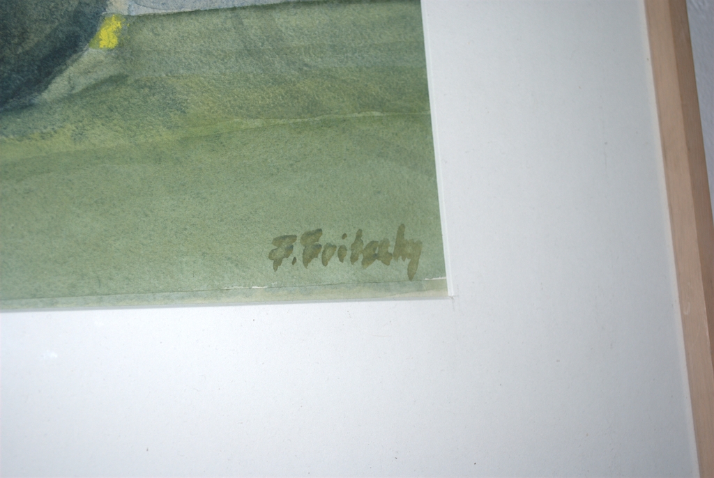 Noordfrans landschap met boom - aquarel - gesigneerd en mooi ingelijst kopen? Bied vanaf 39!