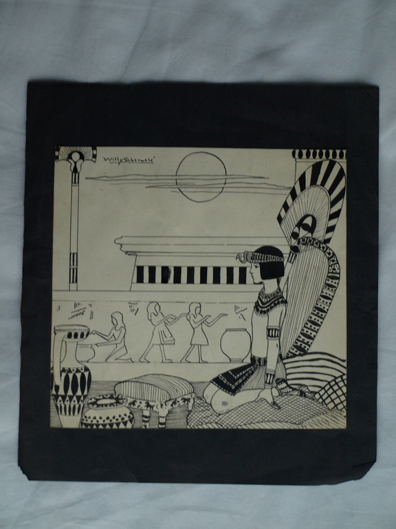 Willy Schermelé : Tekening Oost-Indische inkt , Cleopatrea – gesigneerd  kopen? Bied vanaf 1!
