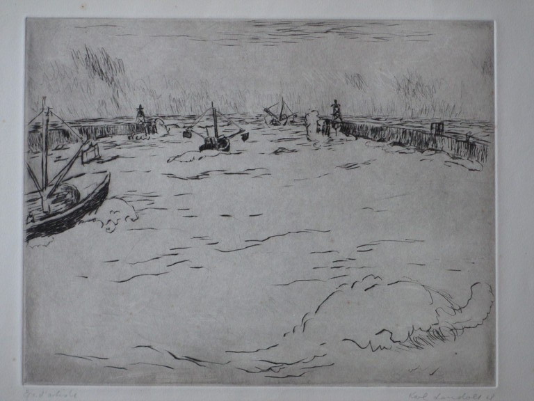 Karl Landolt, De garnalenvloot vaart uit, Ets kopen? Bied vanaf 35!