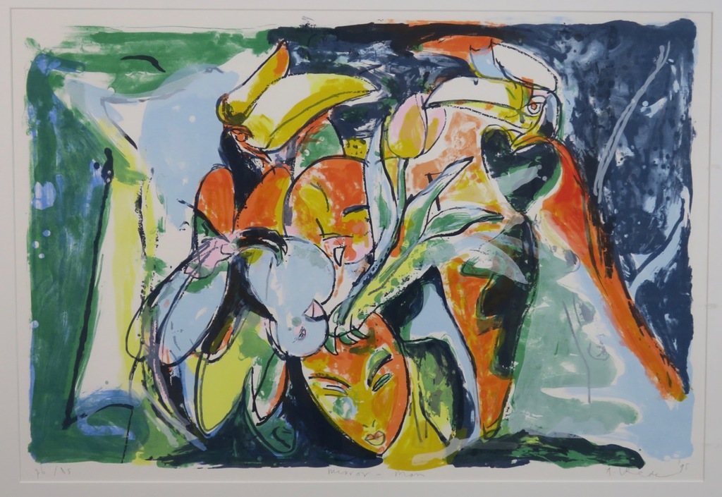 Anton Vrede: Litho, Mirror-man - Ingelijst (Groot) verkocht voor € 50!