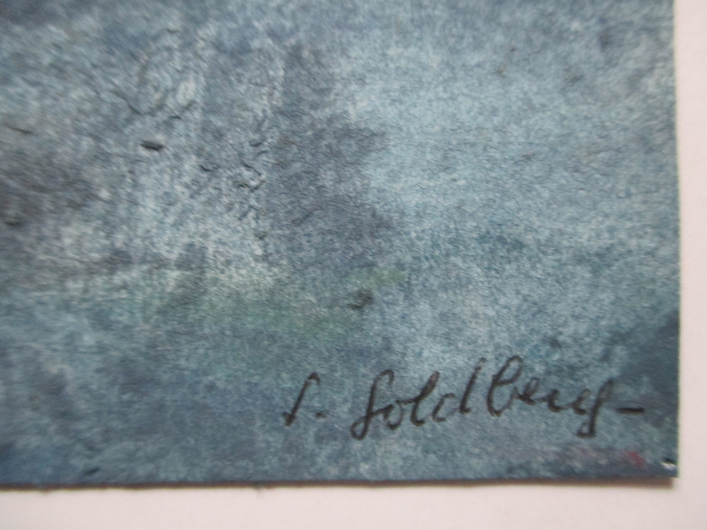 Onbekend, blauwe aquarel kopen? Bied vanaf 10!