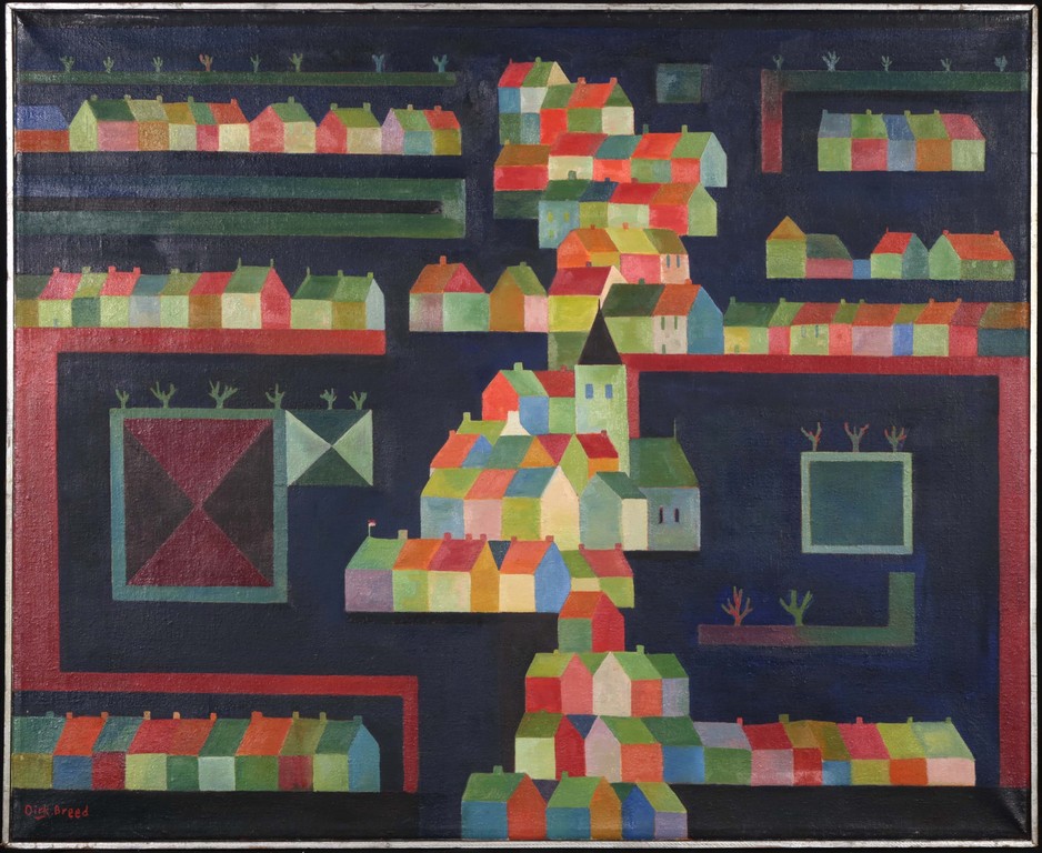 Dirk Breed: Olieverf op doek, Huizen - Ingelijst kopen? Bied vanaf 850!