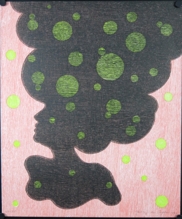 Jacomijn den Engelsen: Houtsnede, Vrouw (rood) kopen? Bied vanaf 20!