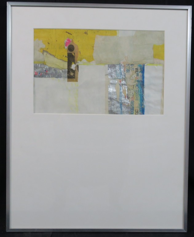 Louise van Terheijden: Collage op papier, Z.T. Abstract - Ingelijst kopen? Bied vanaf 20!