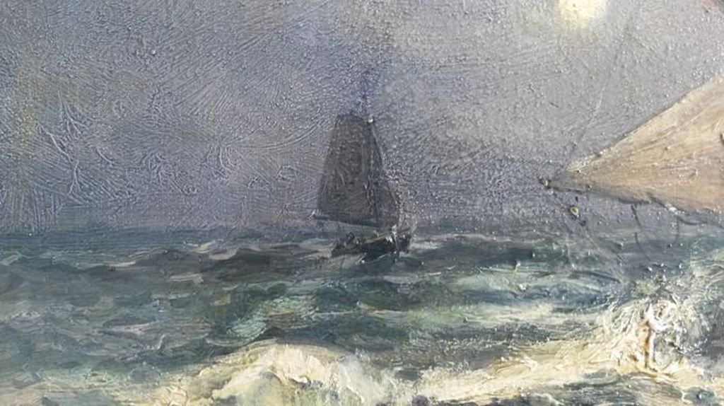 Cees Muller (1941) - Botters op zee - Olieverf op paneel kopen? Bied vanaf 300!