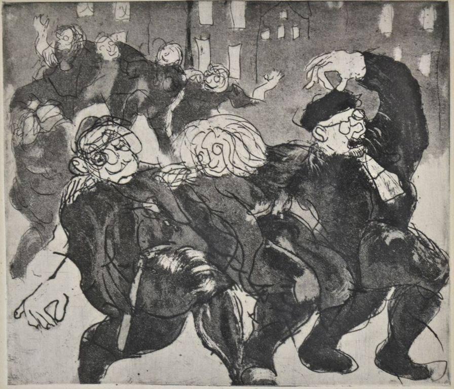 Wim Worm: Ets. Dansende mensen verkocht voor € 50!