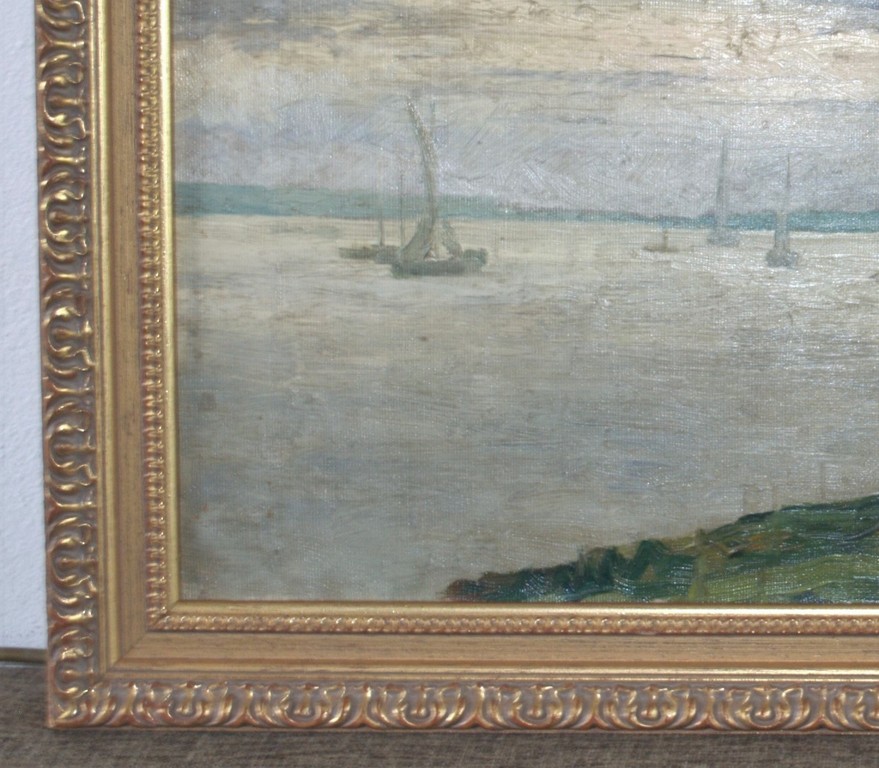 Onbekend olieverfschilderij, zeilbootjes op het water, ca. 1890 kopen? Bied vanaf 1!