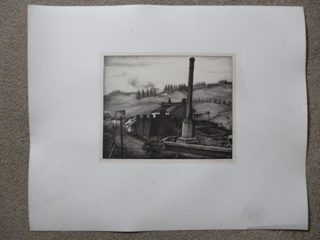 Aart van Dobbenburgh - litho - Fabriek bij Monschau- Eifel kopen? Bied vanaf 40!