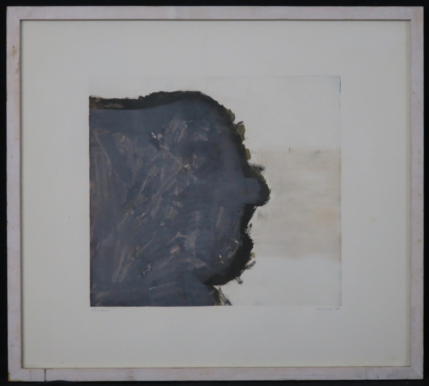 Manuel Kurpershoek: Monotype, Schaduw - Ingelijst verkocht voor € 40!