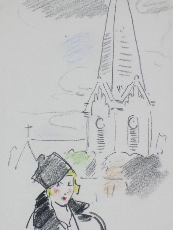 Han Krug, Belle Vue (Menetou), Kleurtekening 1933 kopen? Bied vanaf 25!