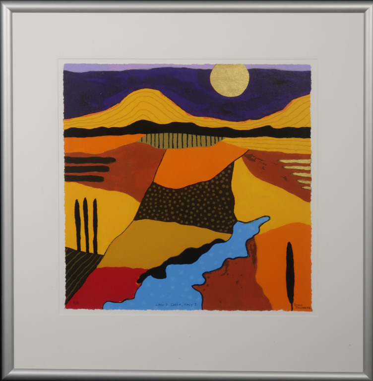 Ronald Boonacker: Zeefdruk, Lago di Garda, Italy I - Ingelijst verkocht voor € 82!