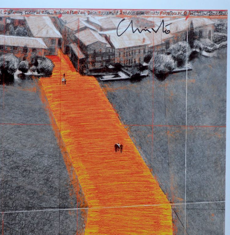 Christo- The Floating Piers- offset litho handgesigneerd- 33 x 25,5 cm plus stof kopen? Bied vanaf 80!