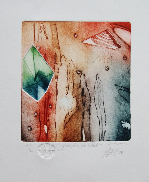 Ad Arma kleuren ets 'Pnenta Cristal' - 1999 - oplage 10/40. verkocht voor € 50!