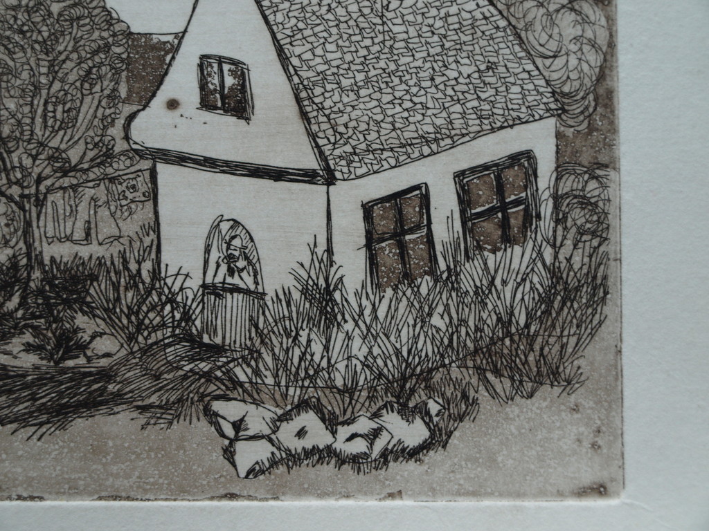 Onbekende kunstenaar : Ets en aquatint – Landschap met dorpje  kopen? Bied vanaf 1!