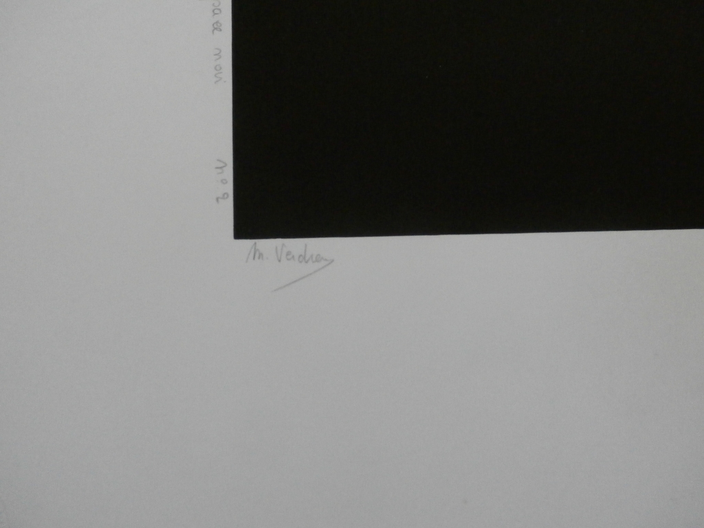 Marcel Verdren - Zeefdruk: geometrische compositie: Espace noir no. 2 kopen? Bied vanaf 150!