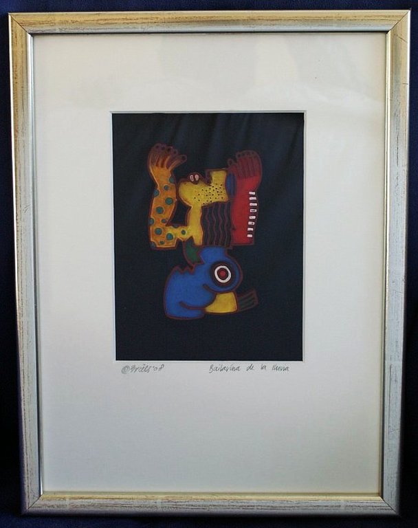 Clemens Briels, plaquette Bailarina de la iluvia 33 x 43 cm verkocht voor € 120!