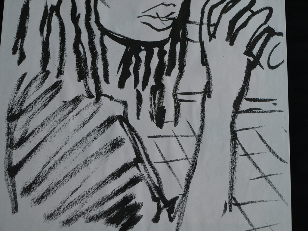 Peter Klashorst : Tekening / schets – Drinkende vrouw – gesigneerd  kopen? Bied vanaf 1!