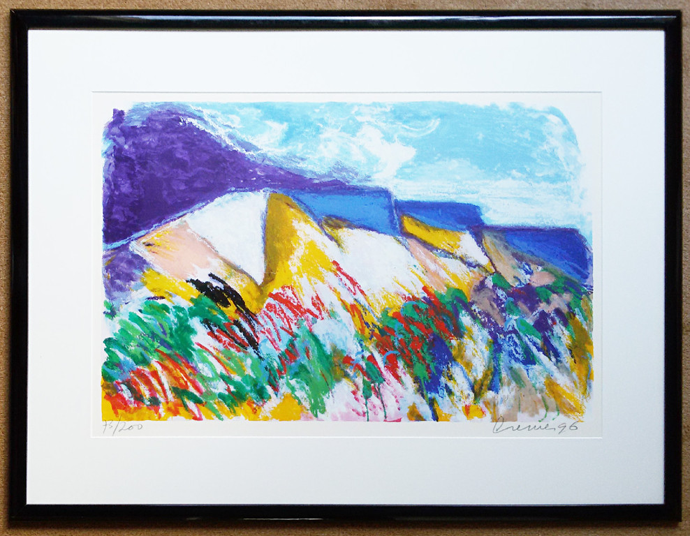 Jan Cremer - La Montagne Sainte Victoire, zeefdruk (mooi ingelijst) kopen? Bied vanaf 225!