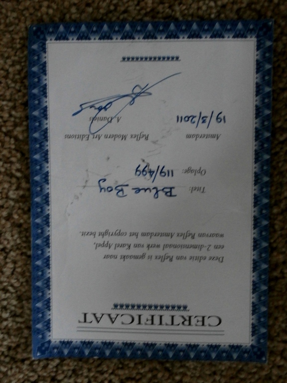 Karel Appel - Beeld: Blue boy - met certificaat kopen? Bied vanaf 950!