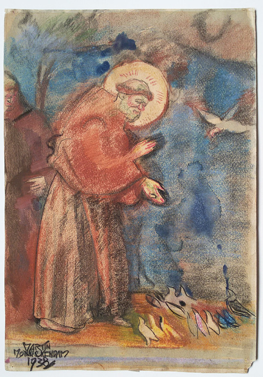 Martin Monnickendam - Martin Monnickendam - Sint Franciscus’ preek aan de vogels, tekening kopen? Bied vanaf 195!