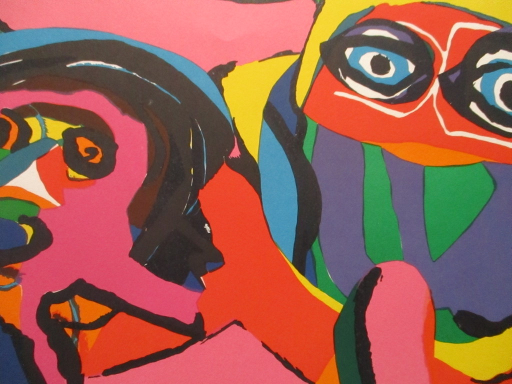 Karel Appel - Zeefdruk - E.A. - Compositie met Figuren -  kopen? Bied vanaf 300!