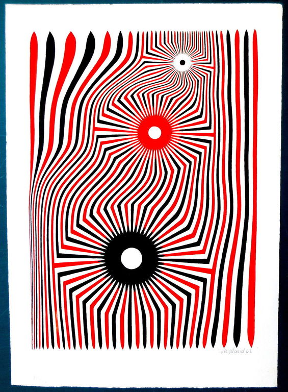 Gerhard Wendland, kleurenlithografie, "3 Kreise Schwarz-Rot", 1967 verkocht voor € 90!