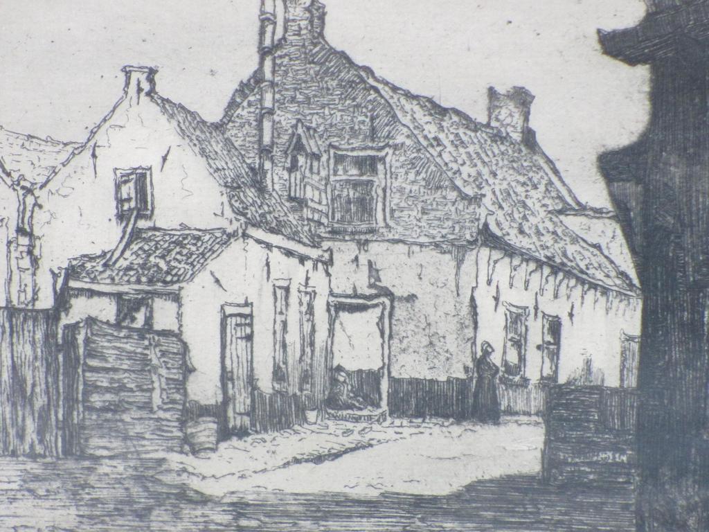 Johan D.Scherft, Straatje in Katwijk, Ets kopen? Bied vanaf 25!