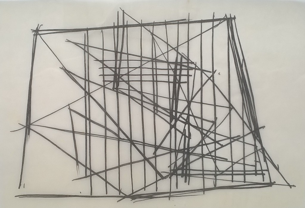 Siep van den Berg: inkttekening, geometrische constructie kopen? Bied vanaf 95!