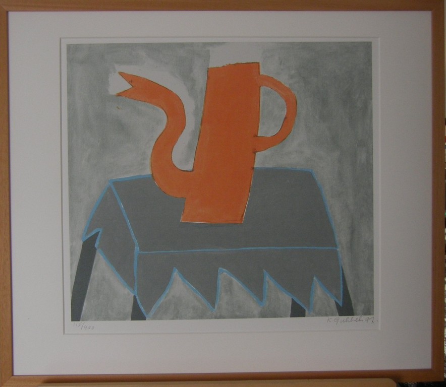 Klaas Gubbels, grote zeefdruk Rode kan op tafel kopen? Bied vanaf 195!