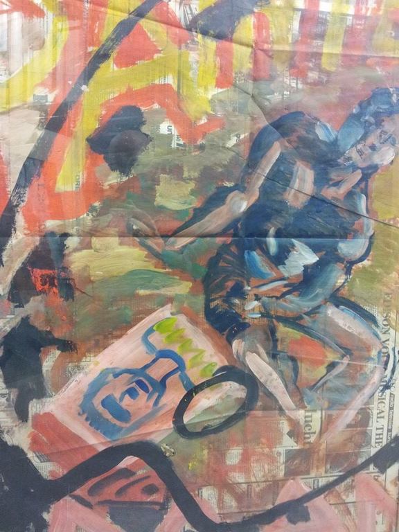 Peter Klashorst - ''De Painter" Uniek vroeg werk op Krantenpapier - gedateerd 81'' kopen? Bied vanaf 150!