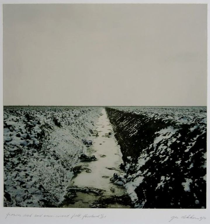 Ger Dekkers: Foto. Frozen ditch and snow-covered field, Flevoland verkocht voor € 70!