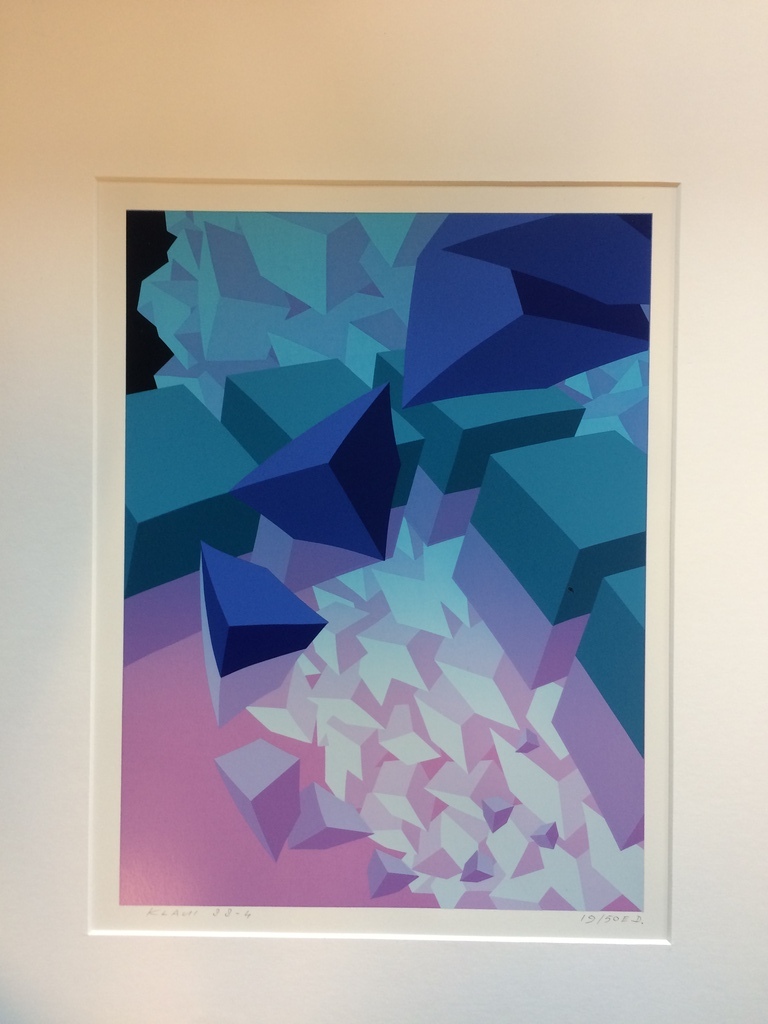 Hans Klaui, geometrische zeefdruk uit 1988: 19/50 kopen? Bied vanaf 45!