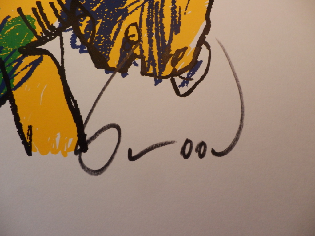 HERMAN BROOD GROTE  HANDGESIGNEERDE ZEEFDRUK  MAN EN PAARD kopen? Bied vanaf 1!