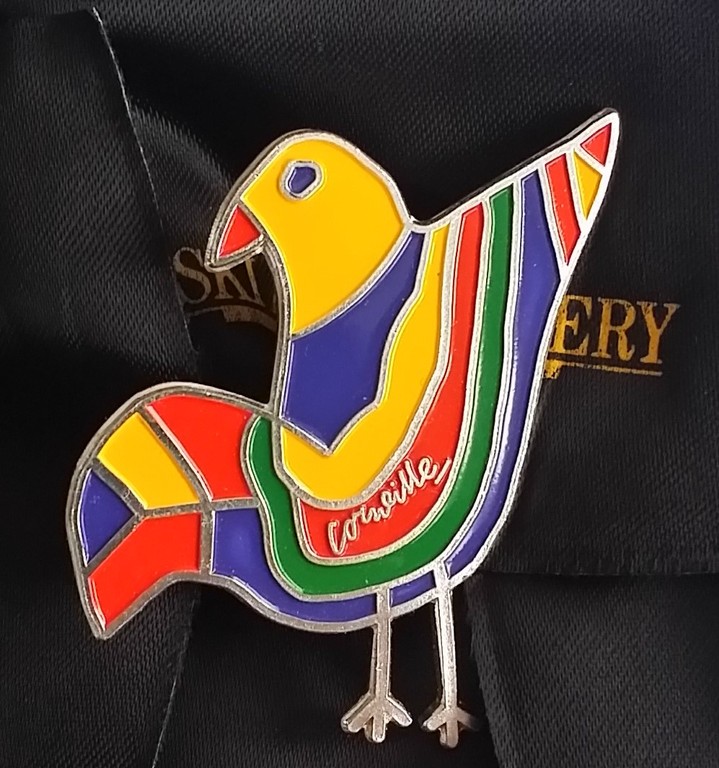 Corneille -  broche met emaile - L'oiseau kopen? Bied vanaf 75!