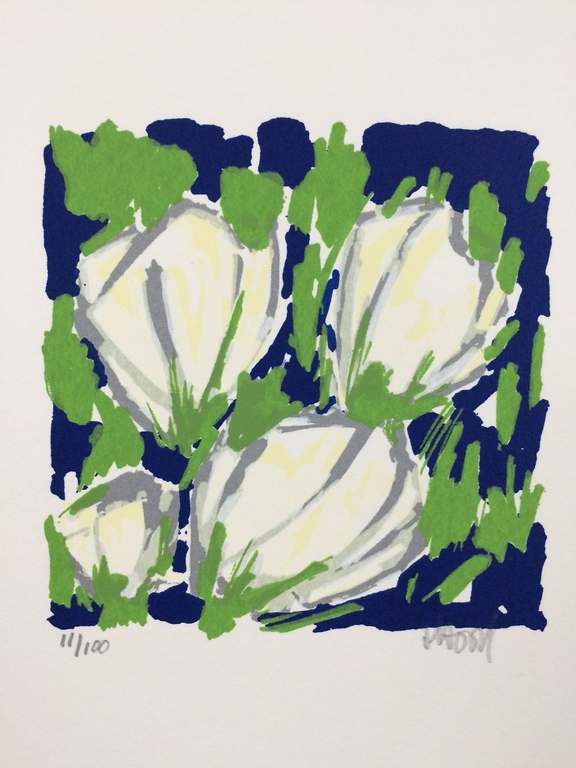 Ad van Hassel, zeefdruk op papier, Titel: " Tulpen " kopen? Bied vanaf 10!