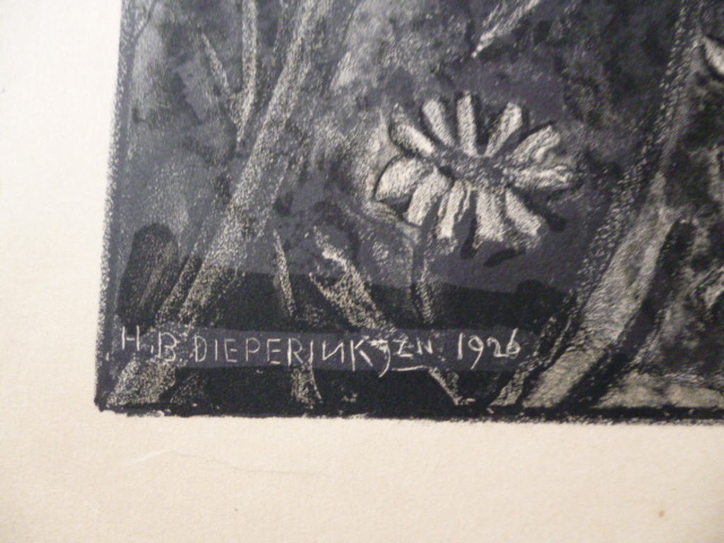 H.B.Dieperink - litho - Bloemenweelde kopen? Bied vanaf 25!