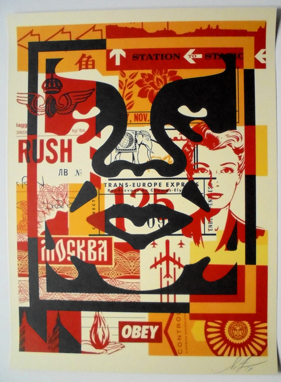 Shepard Fairey (OBEY) - Face Collage II - offset - handgesigneerd kopen? Bied vanaf 89!