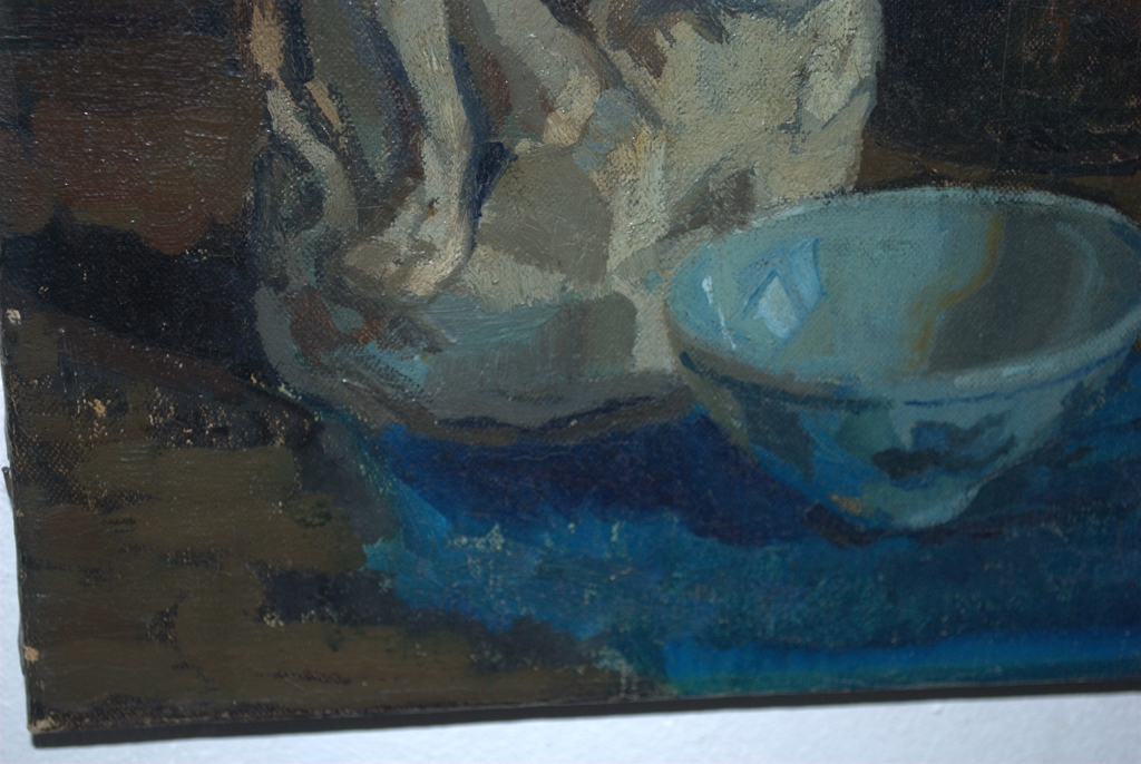 Stilleven met vrouwenbeeld - olieverf op doek - gesigneerd kopen? Bied vanaf 80!