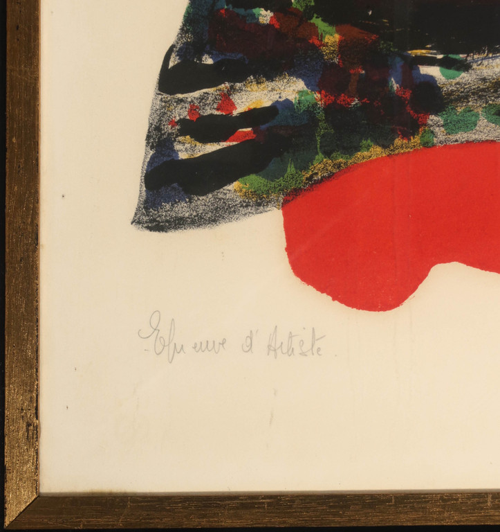 Karel Appel: Zeefdruk, Zonder titel - Ingelijst kopen? Bied vanaf 650!