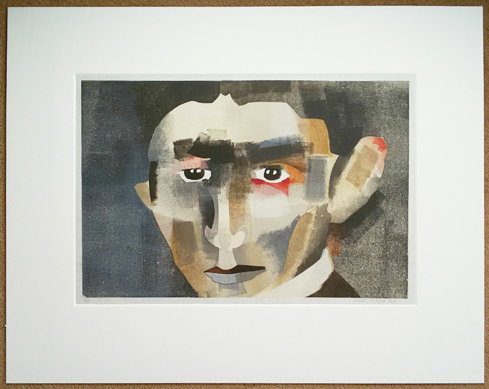 Nicole Montagne - Portret van Franz Kafka, sjabloondruk (in passe-partout) kopen? Bied vanaf 150!