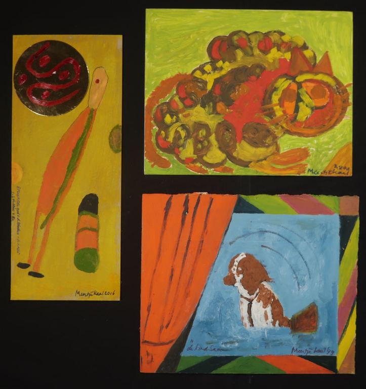 Lot met 4x olieverf en collage van Meertje Kaal kopen? Bied vanaf 1!