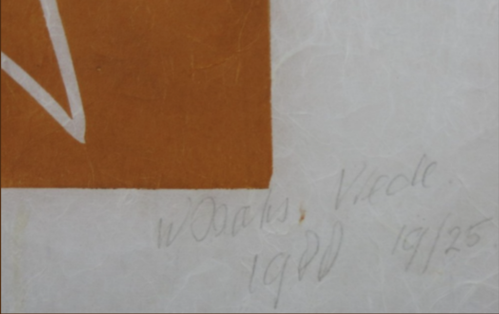 Wim Izaks: Lino op rijstpapier, Vrede oranje (groot) kopen? Bied vanaf 1!