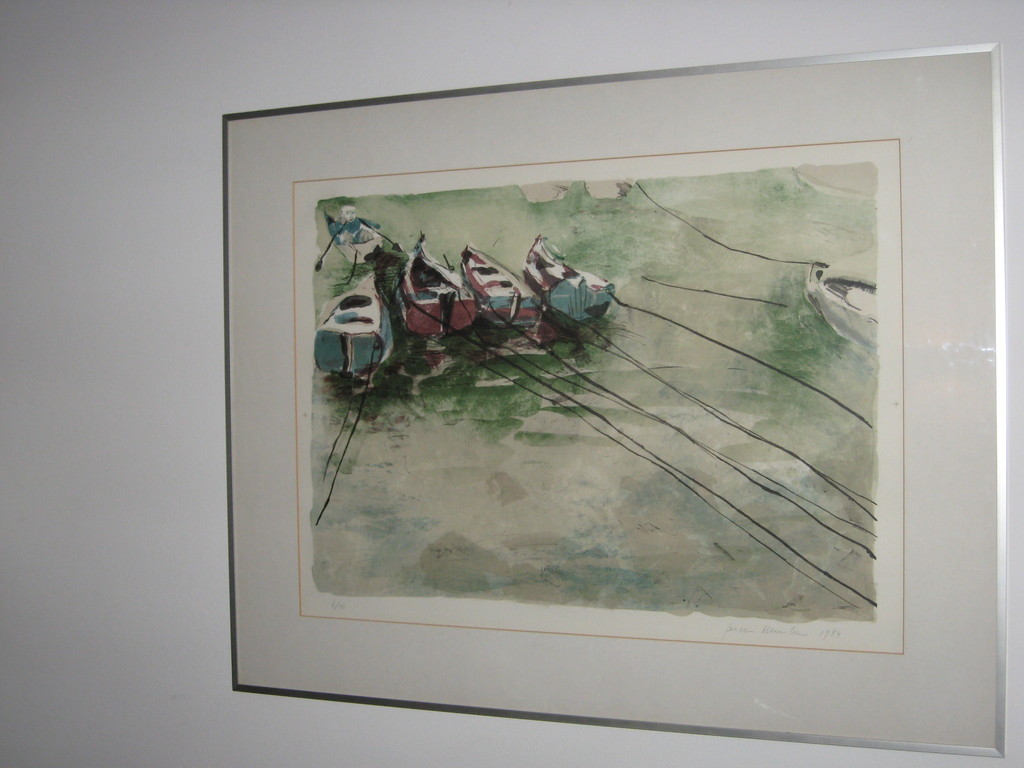 Jeroen Hermkens, kleurenlitho, Bootjes verkocht voor € 150!