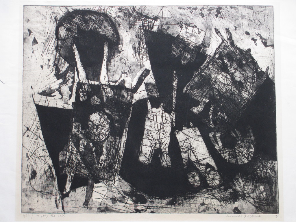 Hannes Postma, To play the ball, Droge naald ets verkocht voor € 80!